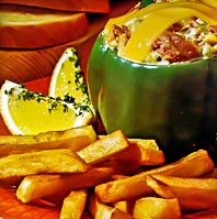 Stuffed Peppers and French Fries