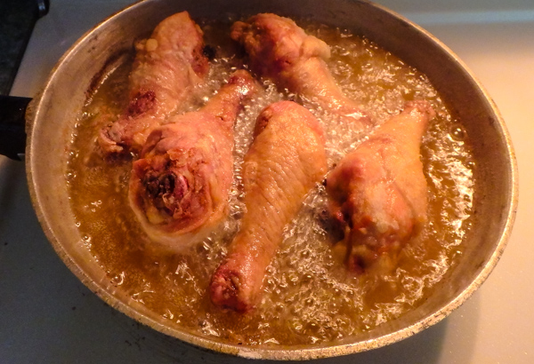 making Fried Chicken