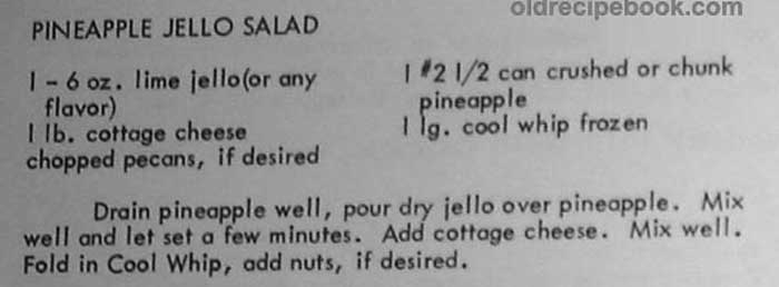 What is a recipe for pineapple-orange Jell-O salad?